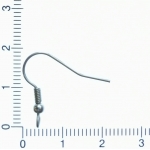 Earring hook with ball & coil, stainless steel, front loop, pair
